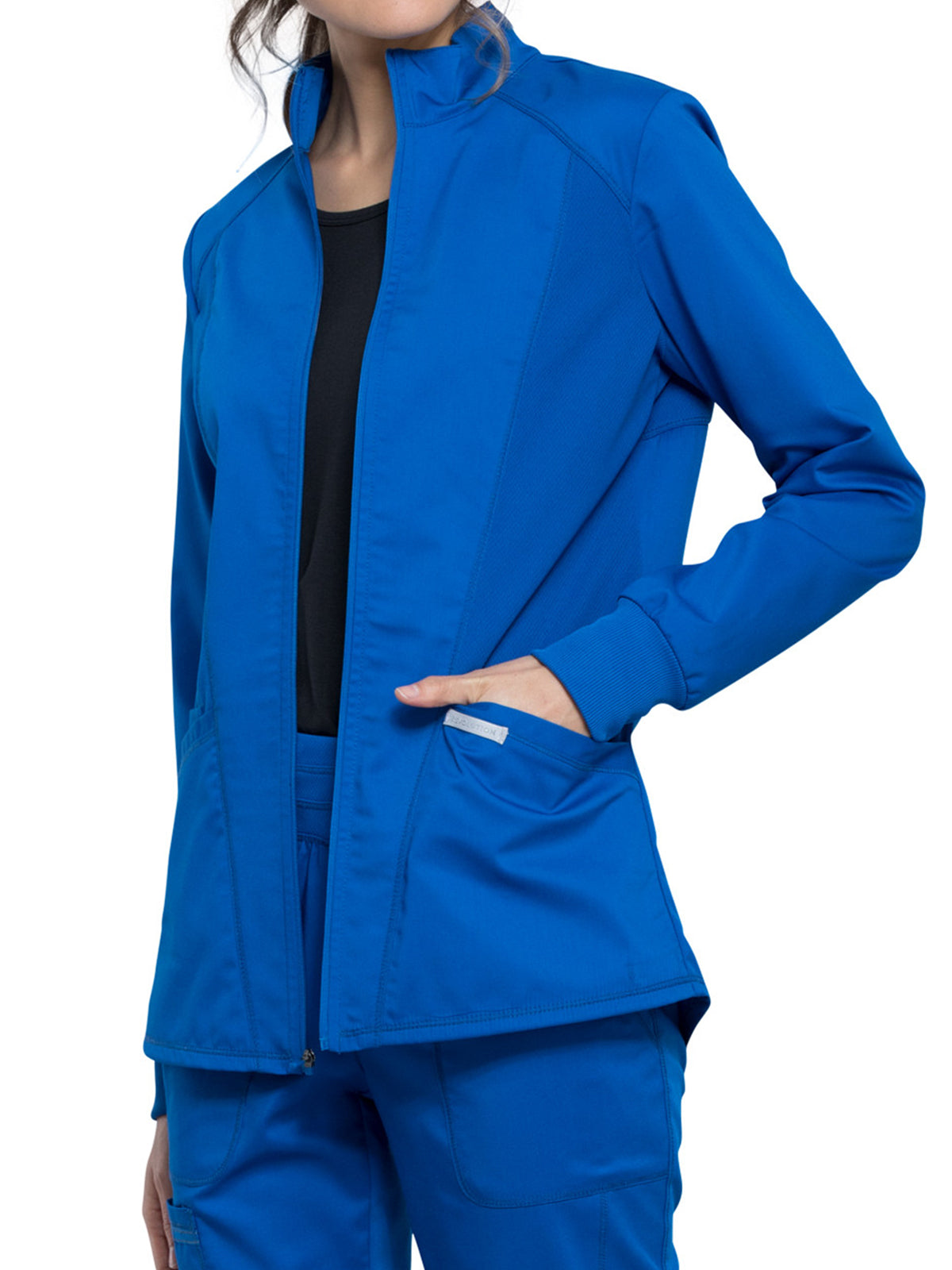 Women's 2-Pocket Zip Front Scrub Jacket - WW301 - Royal