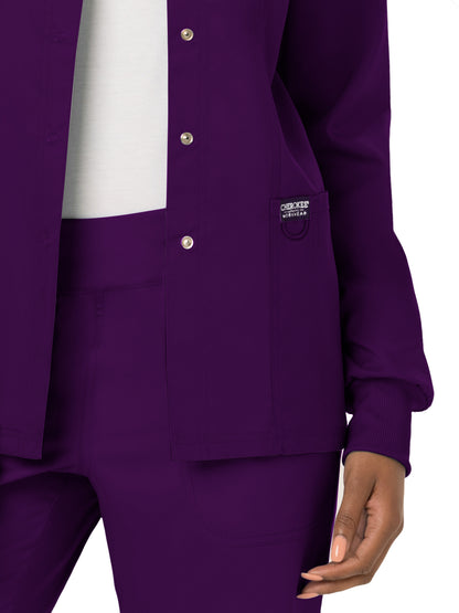 Women's 3-Pocket Snap Front Scrub Jacket - WW310 - Eggplant