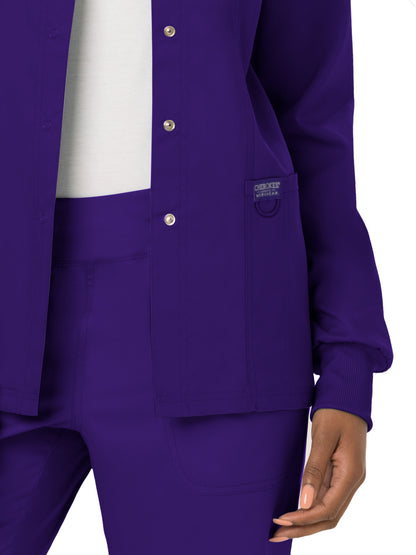 Women's 3-Pocket Snap Front Scrub Jacket - WW310 - Grape