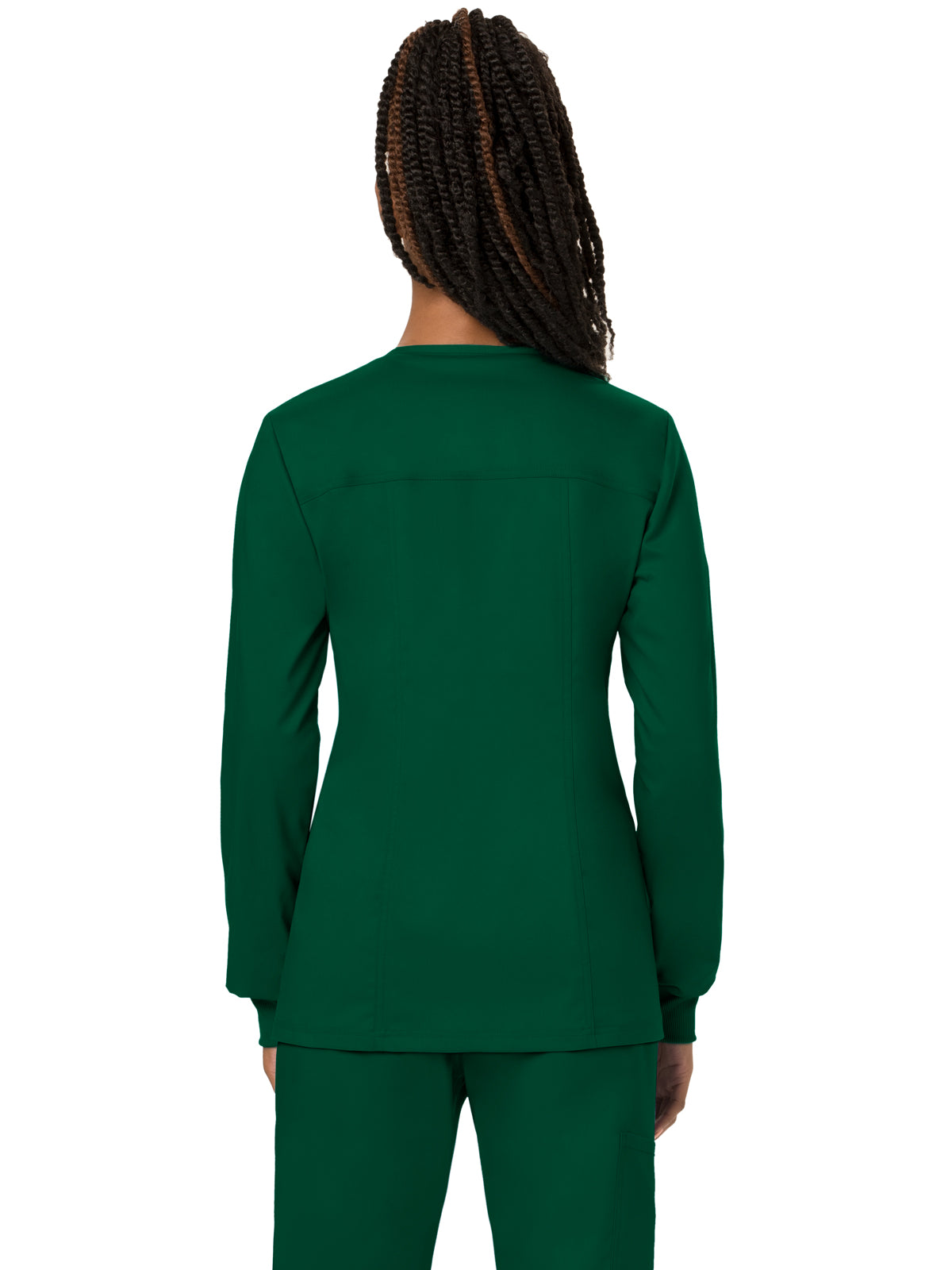 Women's 3-Pocket Snap Front Scrub Jacket - WW310 - Hunter Green