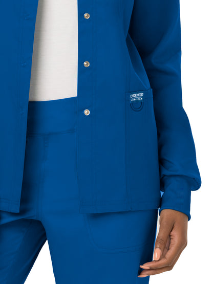 Women's 3-Pocket Snap Front Scrub Jacket - WW310 - Royal