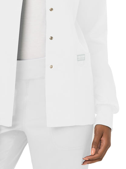 Women's 3-Pocket Snap Front Scrub Jacket - WW310 - White