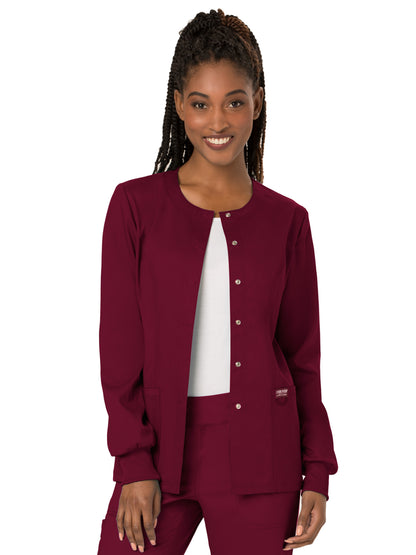 Women's 3-Pocket Snap Front Scrub Jacket - WW310 - Wine