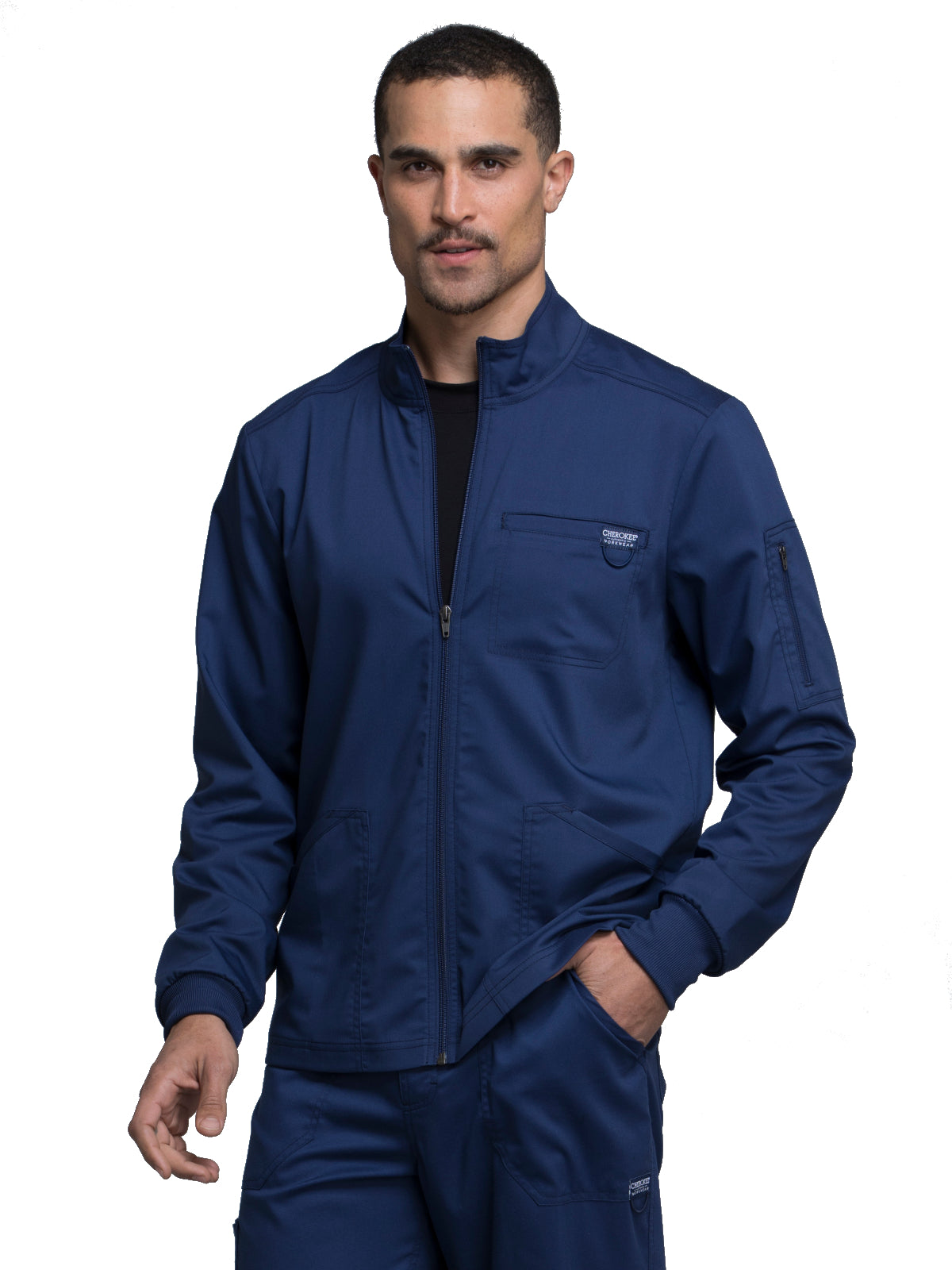 Men's 5-Pocket Zip Front Jacket - WW320 - Navy