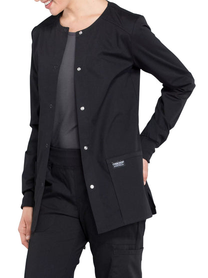 Women's 3-Pocket Snap Front Jacket - WW340 - Black