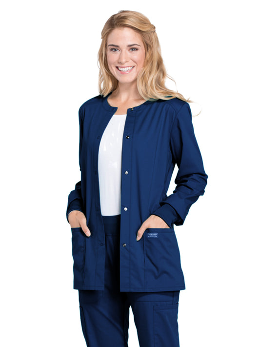 Women's 3-Pocket Snap Front Jacket - WW340 - Navy