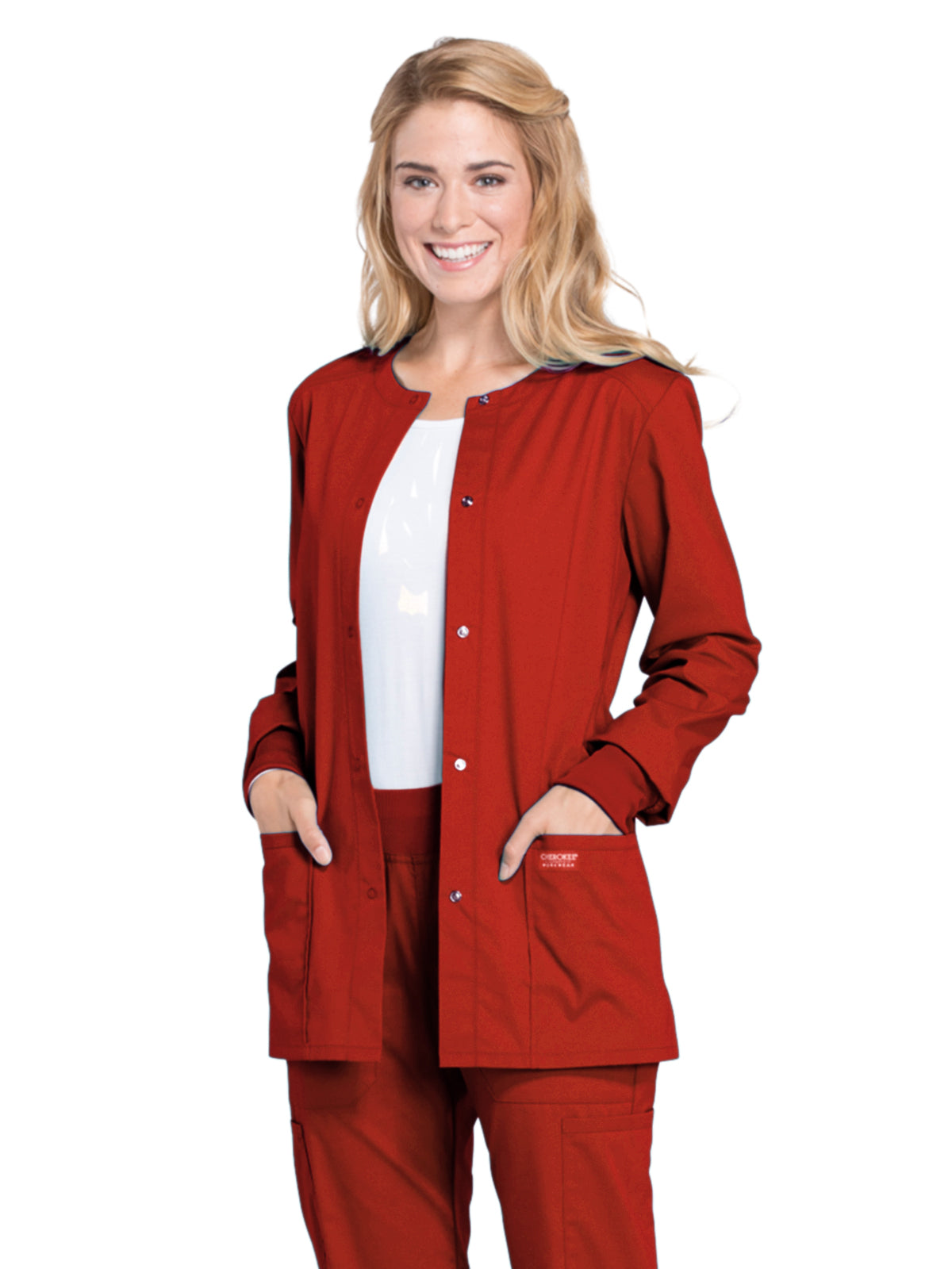 Women's 3-Pocket Snap Front Jacket - WW340 - Red