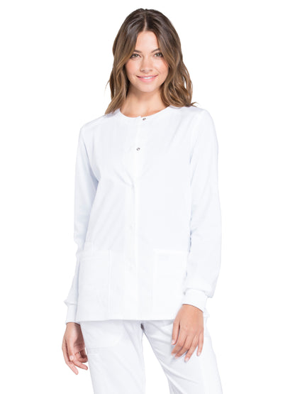 Women's 3-Pocket Snap Front Jacket - WW340 - White