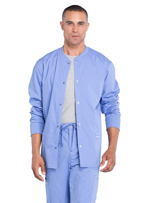 Men's 2-Pocket Snap Front Scrub Jacket - WW360 - Ciel Blue