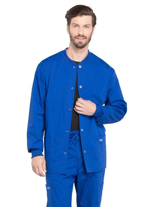 Men's 2-Pocket Snap Front Scrub Jacket - WW360 - Galaxy Blue
