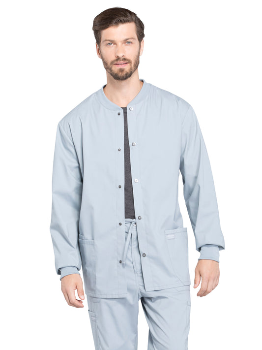 Men's 2-Pocket Snap Front Scrub Jacket - WW360 - Grey