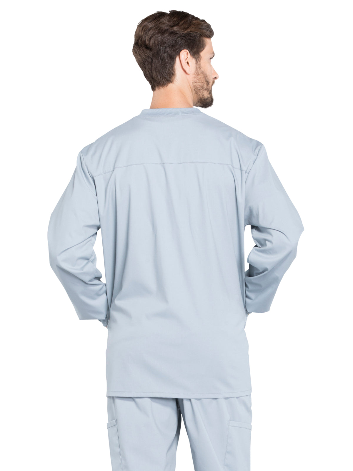 Men's 2-Pocket Snap Front Scrub Jacket - WW360 - Grey