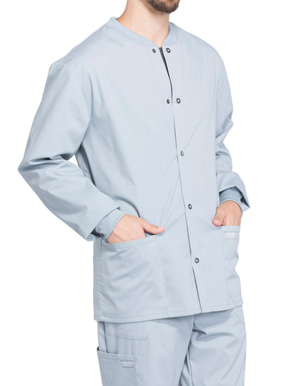 Men's 2-Pocket Snap Front Scrub Jacket - WW360 - Grey