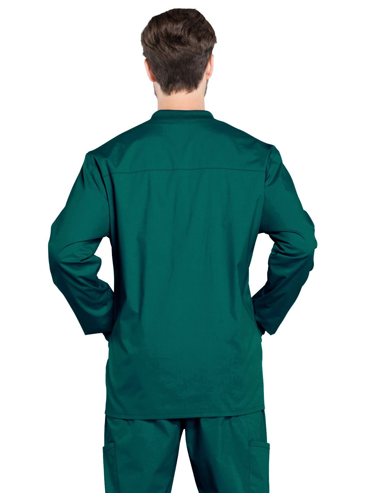 Men's 2-Pocket Snap Front Scrub Jacket - WW360 - Hunter Green