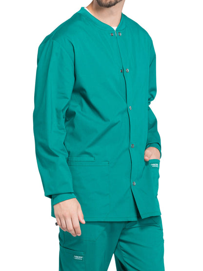 Men's 2-Pocket Snap Front Scrub Jacket - WW360 - Hunter Green