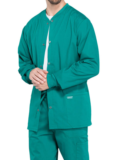 Men's 2-Pocket Snap Front Scrub Jacket - WW360 - Hunter Green