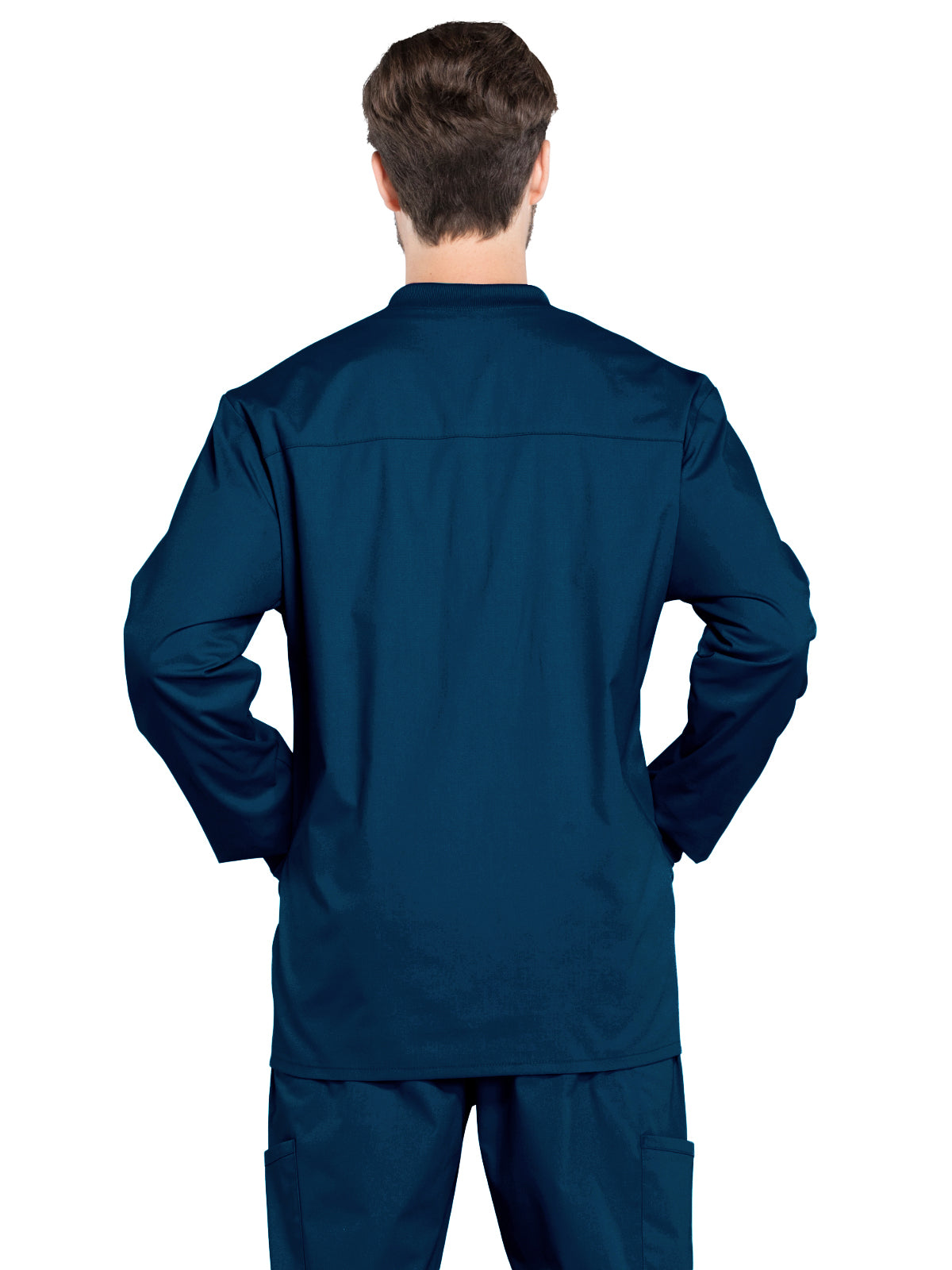 Men's 2-Pocket Snap Front Scrub Jacket - WW360 - Navy