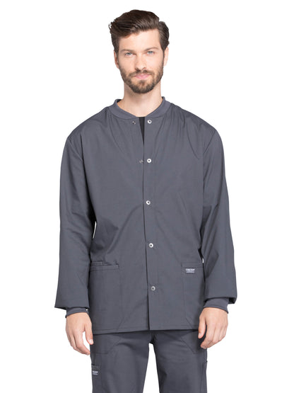 Men's 2-Pocket Snap Front Scrub Jacket - WW360 - Pewter