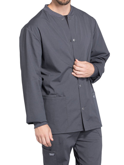 Men's 2-Pocket Snap Front Scrub Jacket - WW360 - Pewter