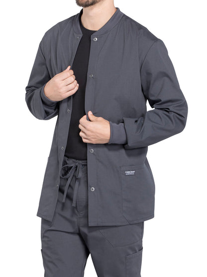 Men's 2-Pocket Snap Front Scrub Jacket - WW360 - Pewter