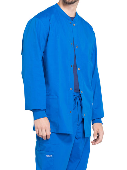 Men's 2-Pocket Snap Front Scrub Jacket - WW360 - Royal