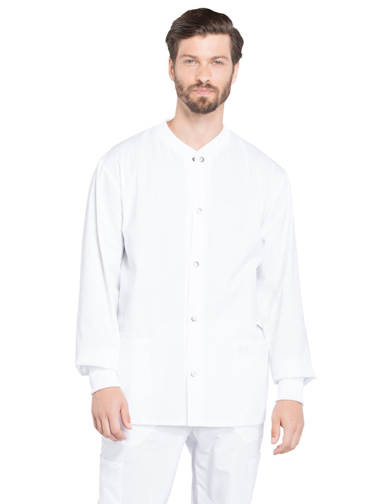 Men's 2-Pocket Snap Front Scrub Jacket - WW360 - White