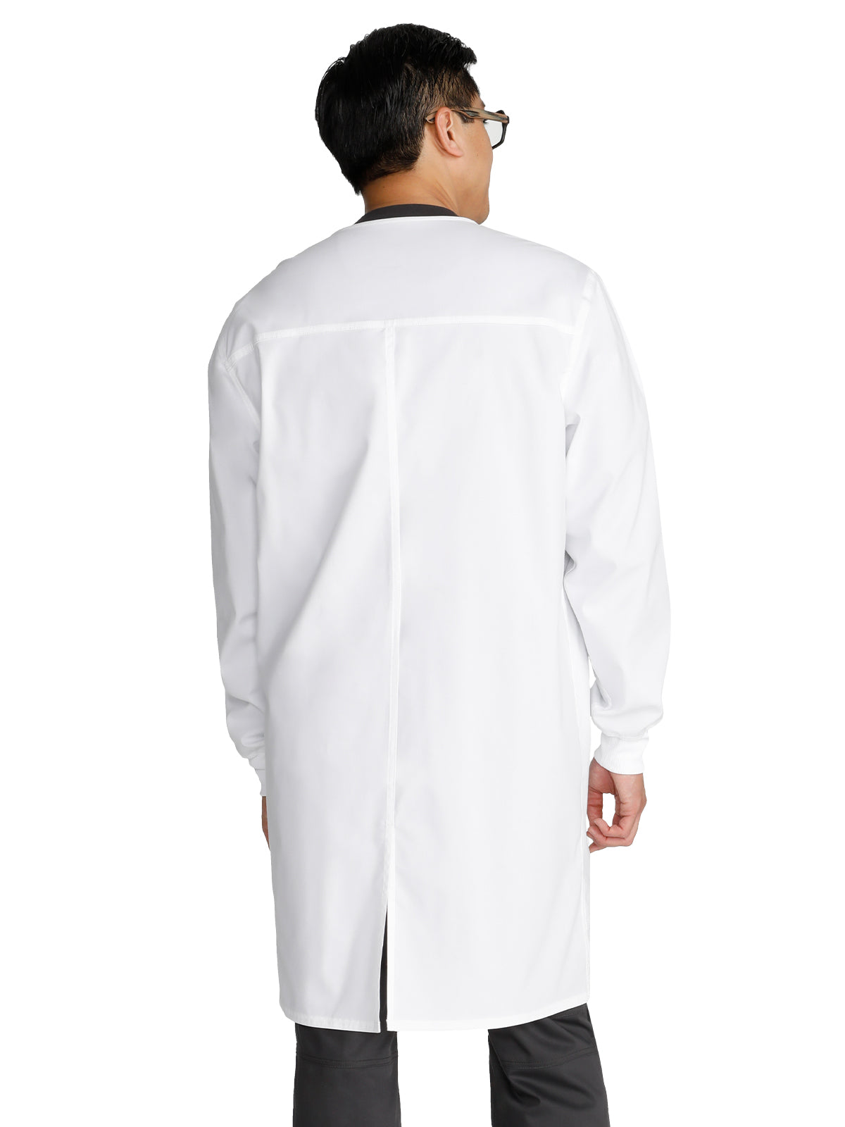 Unisex Pocketless 40" Full-Length Snap Front Lab Coat - WW361 - White