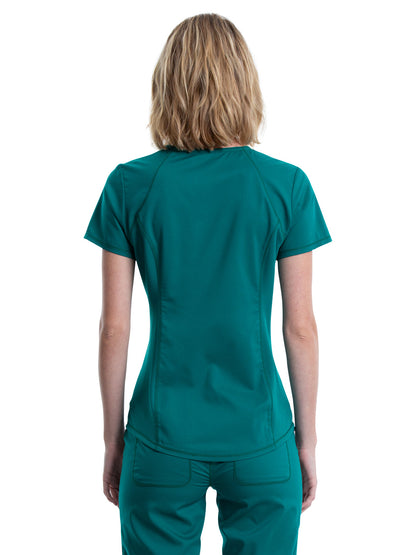 Women's 2-Pocket V-Neck Scrub Top - WW601 - Hunter Green