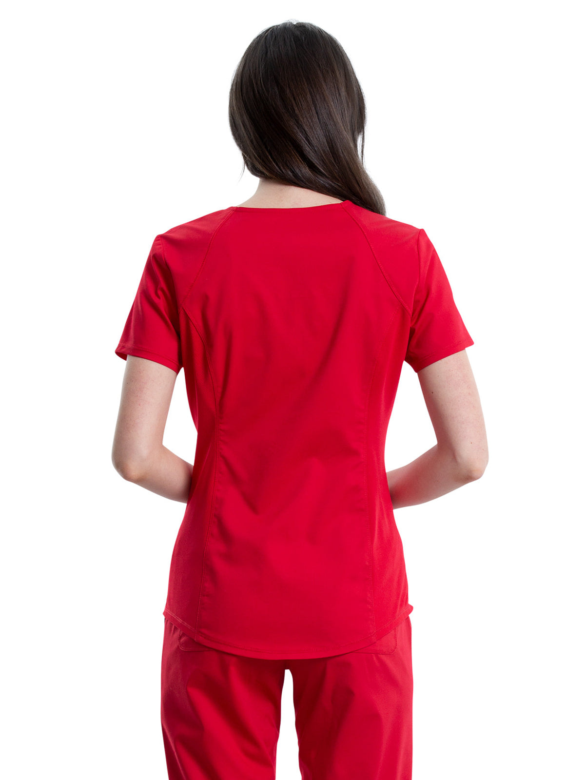 Women's 2-Pocket V-Neck Scrub Top - WW601 - Red