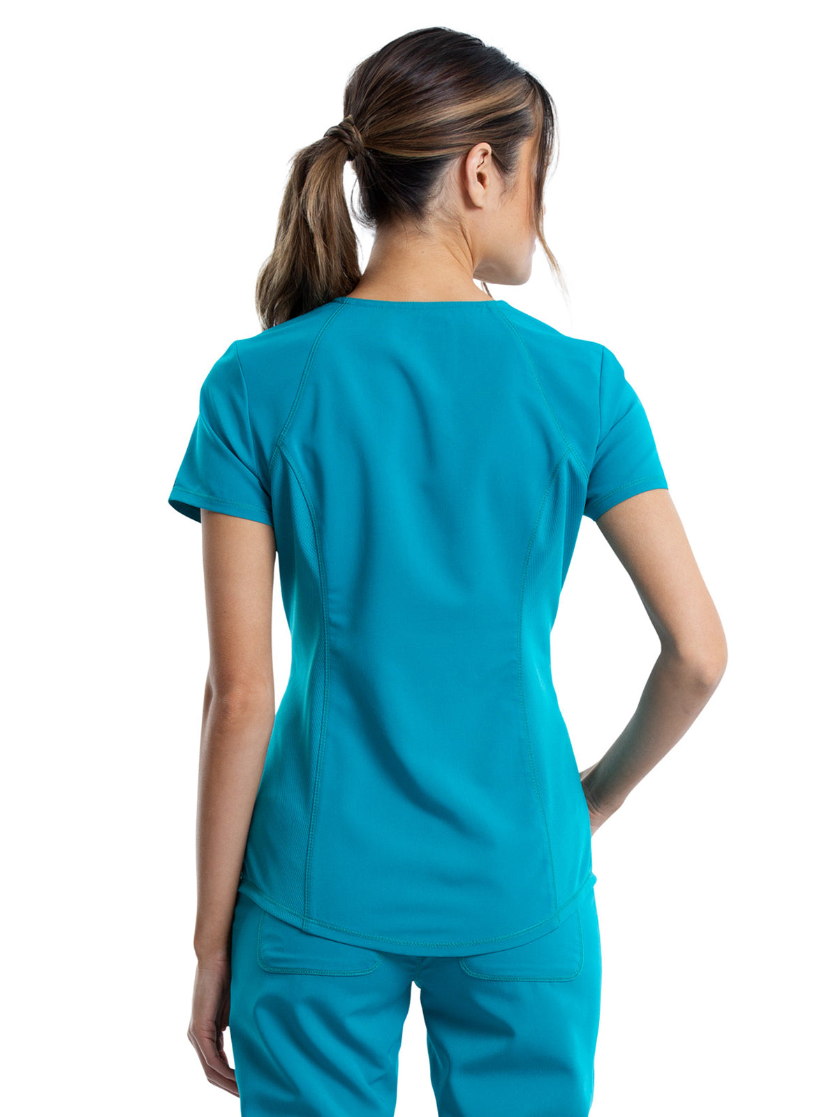 Women's 2-Pocket V-Neck Scrub Top - WW601 - Teal Blue