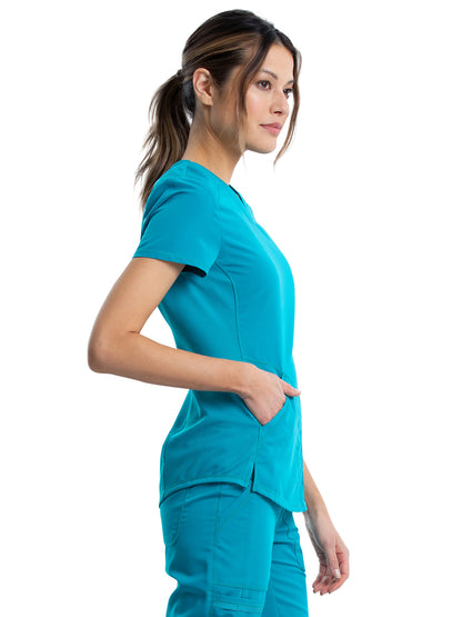 Women's 2-Pocket V-Neck Scrub Top - WW601 - Teal Blue