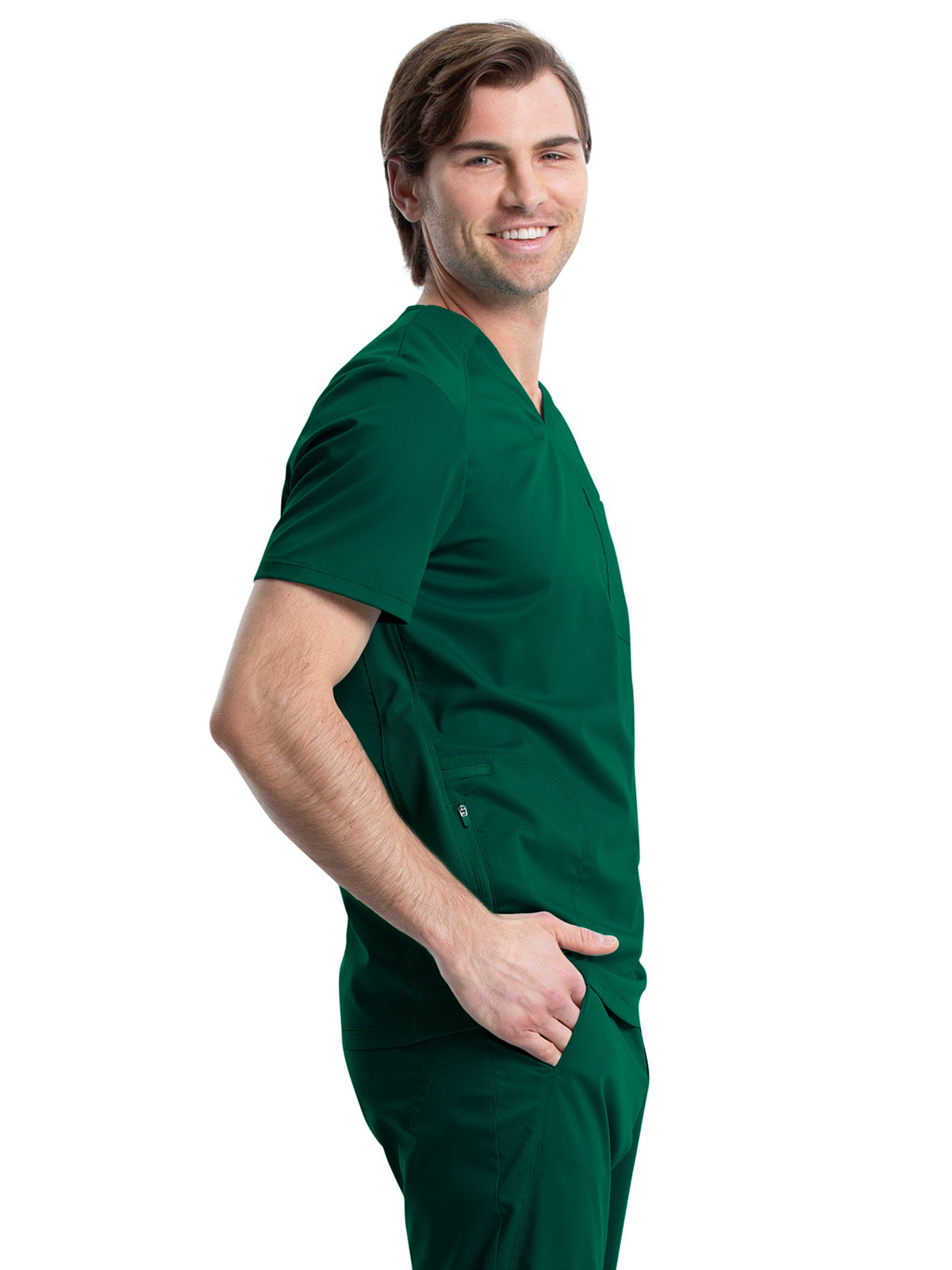 Men's V-Neck Top - WW603 - Hunter Green