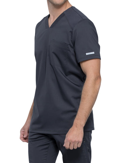 Men's V-Neck Top - WW603 - Pewter