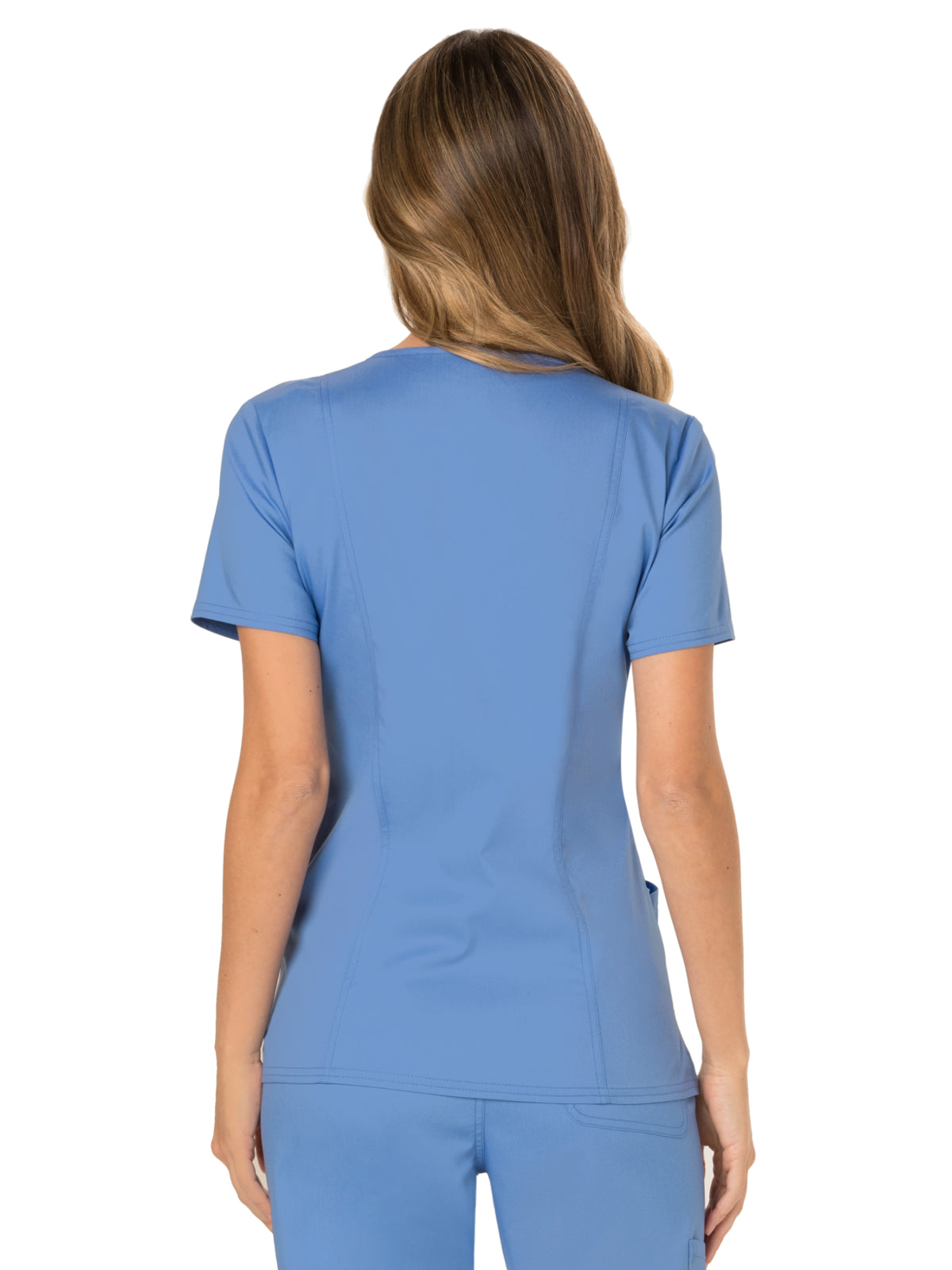 Women's 2-Pocket Mock Wrap Top - WW610 - Ciel