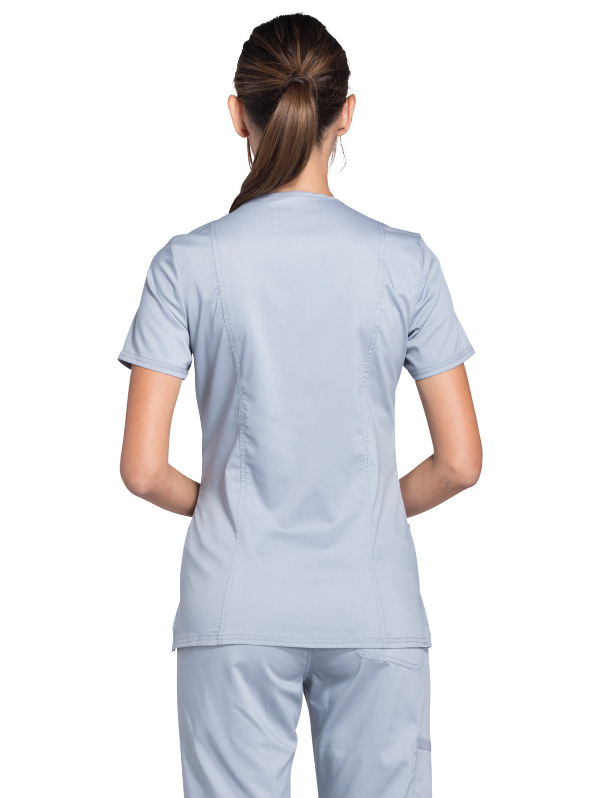 Women's 2-Pocket Mock Wrap Top - WW610 - Grey