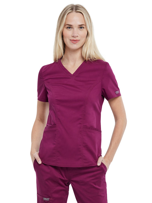 Women's V-Neck Top - WW612 - Wine