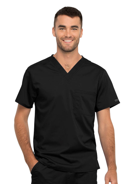 Unisex 1-Pocket Tuckable V-Neck Scrub Top - WW625 - Black