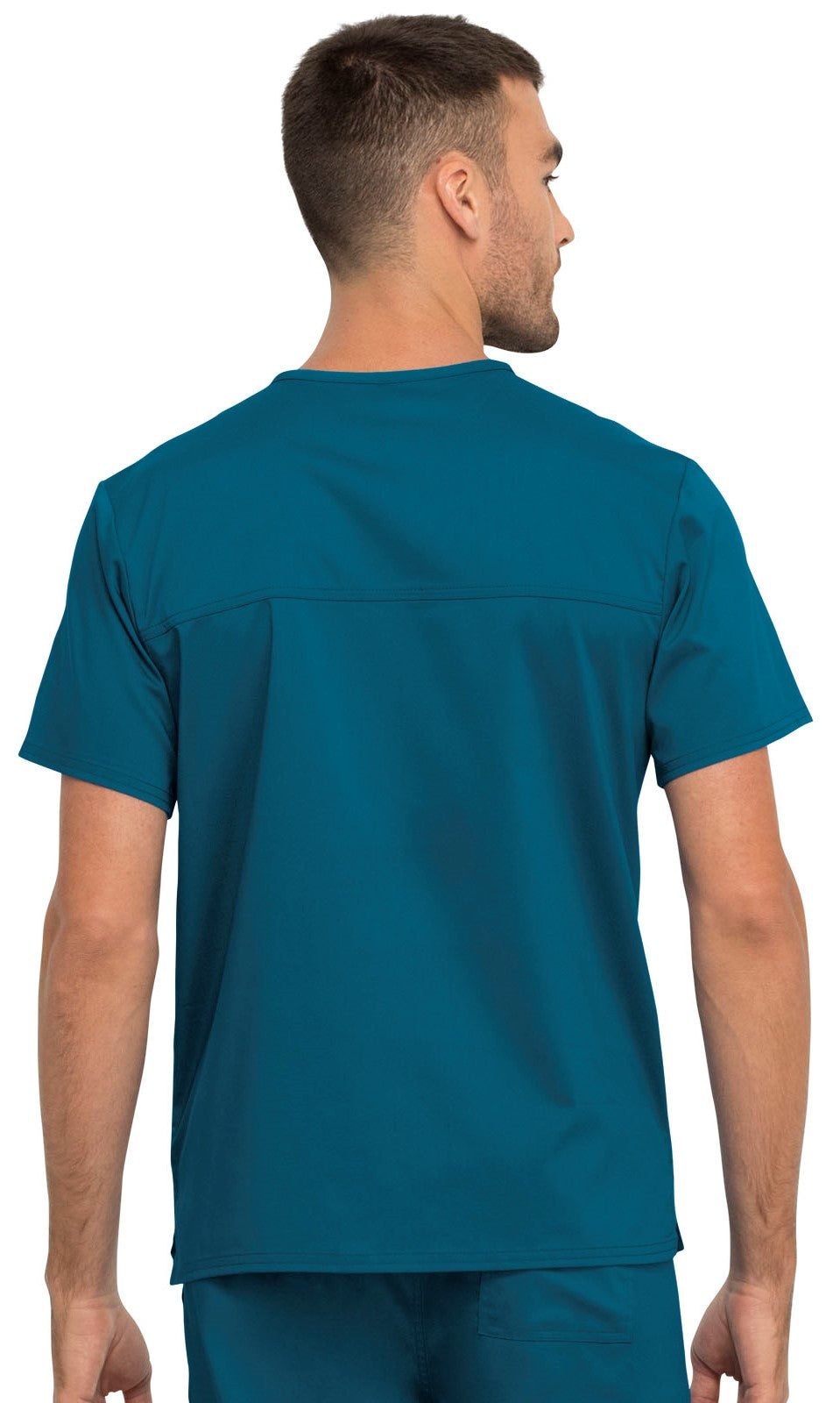 Unisex 1-Pocket Tuckable V-Neck Scrub Top - WW625 - Caribbean Blue