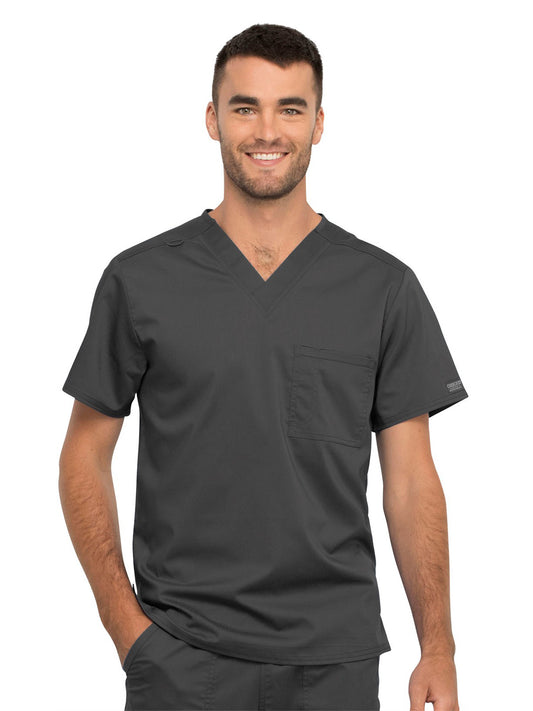 Unisex 1-Pocket Tuckable V-Neck Scrub Top - WW625 - Pewter