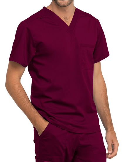 Unisex 1-Pocket Tuckable V-Neck Scrub Top - WW625 - Wine