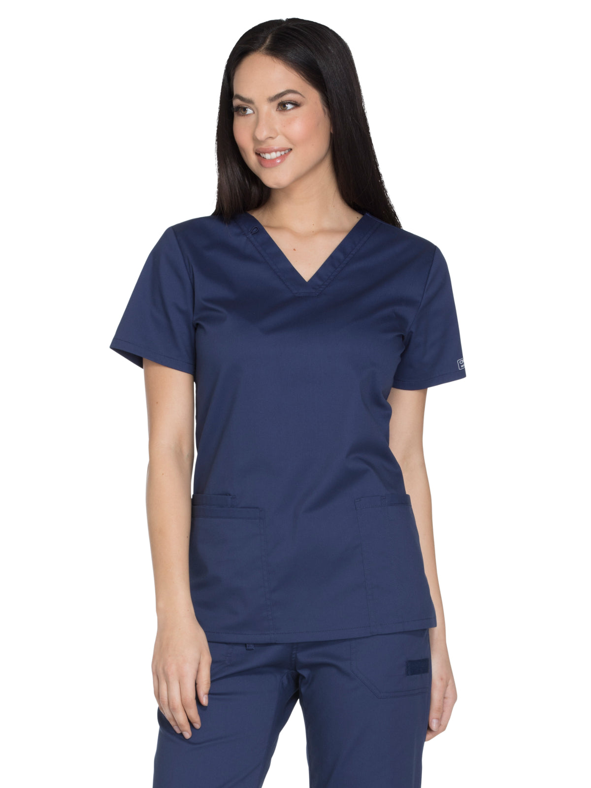 Women's 3-Pocket V-Neck Scrub Top - WW630 - Navy