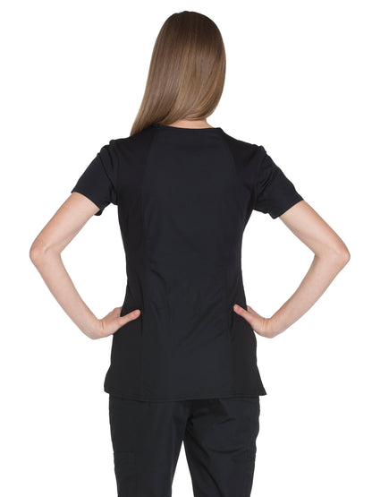 Women's 2-Pocket V-Neck Scrub Top - WW645 - Black