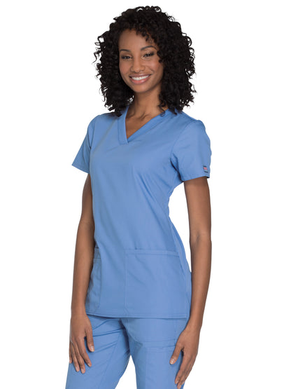 Women's 2-Pocket V-Neck Scrub Top - WW645 - Ciel