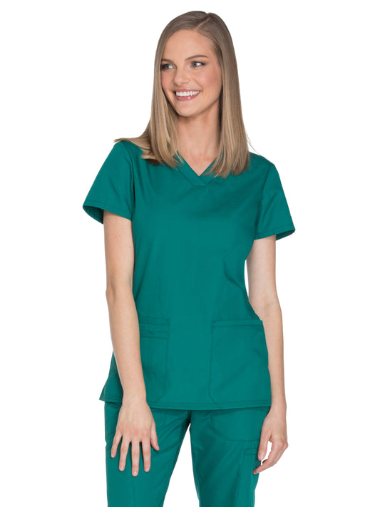 Women's 2-Pocket V-Neck Scrub Top - WW645 - Hunter