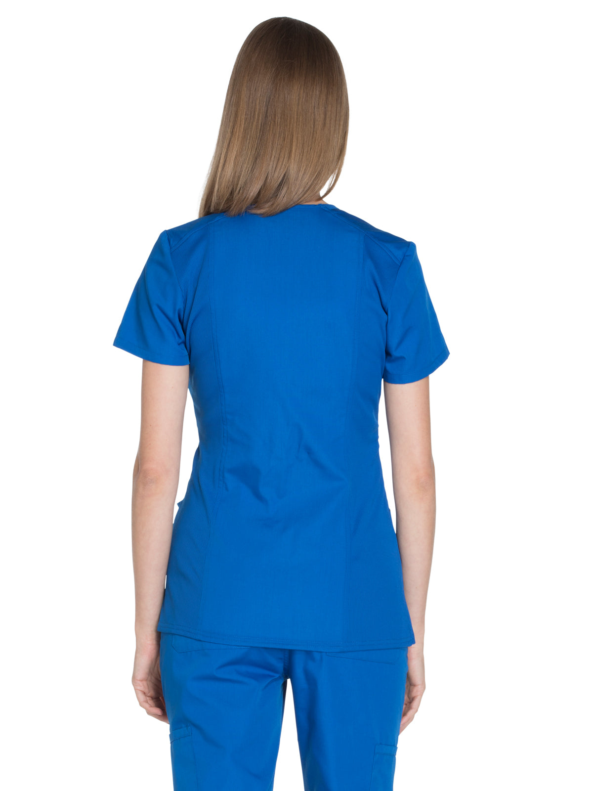 Women's 2-Pocket Mock Wrap Scrub Top - WW650 - Royal