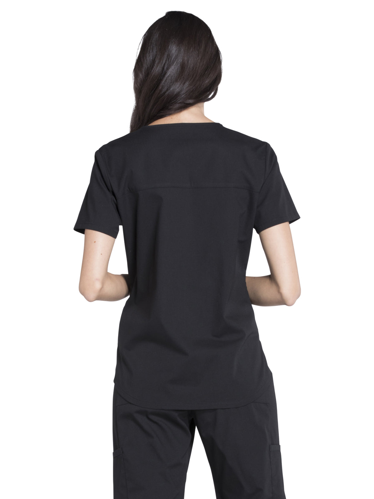 Women's 3-Pocket V-Neck Scrub Top - WW665 - Black