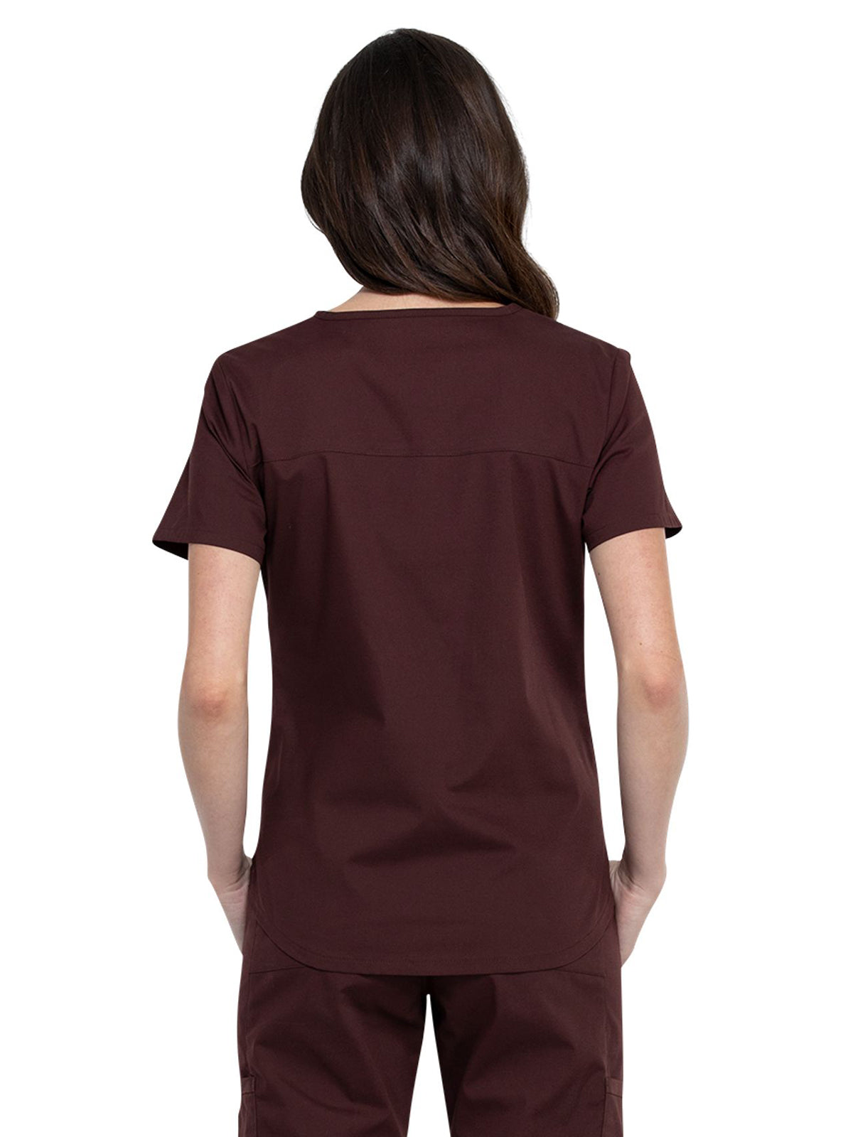 Women's 3-Pocket V-Neck Scrub Top - WW665 - Espresso