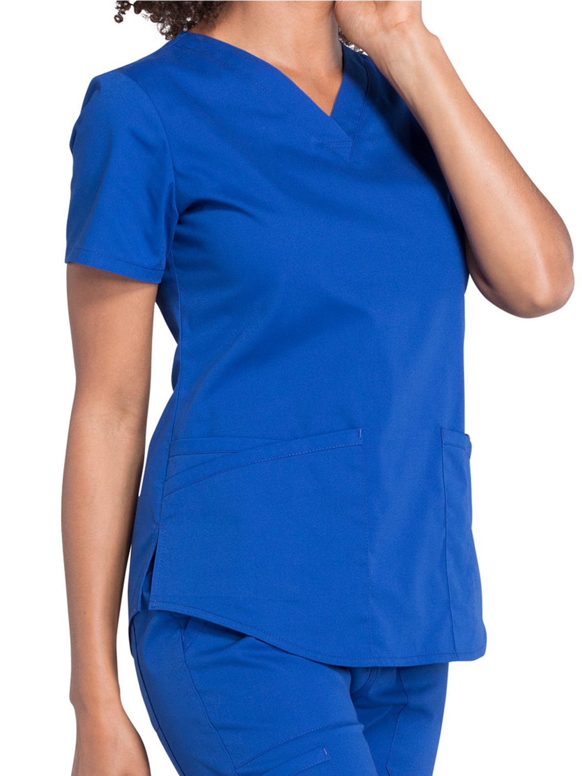 Women's 3-Pocket V-Neck Scrub Top - WW665 - Galaxy Blue