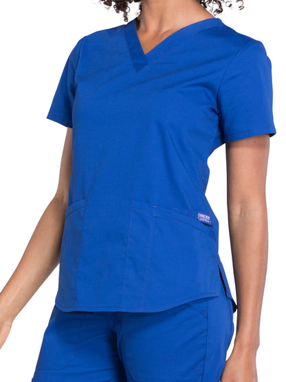 Women's 3-Pocket V-Neck Scrub Top - WW665 - Galaxy Blue