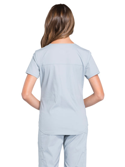 Women's 3-Pocket V-Neck Scrub Top - WW665 - Grey